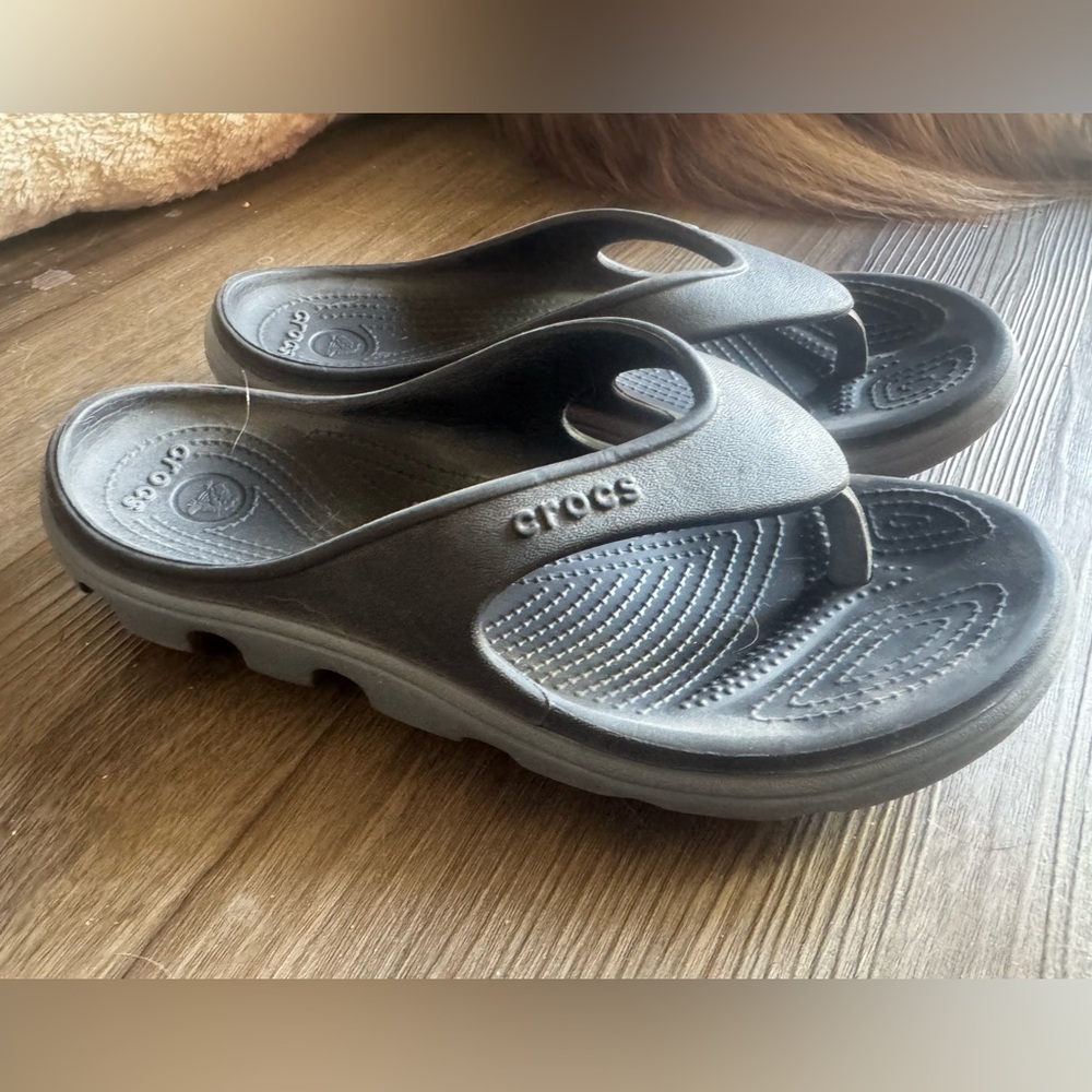 CROCS Black Comfort Flip Slide